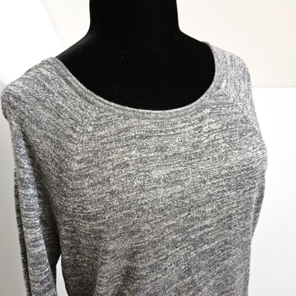 Joie Silver Metallic Raglan Sleeve Lightweight Pullover Boat Neck Knit Top - Picture 7 of 11